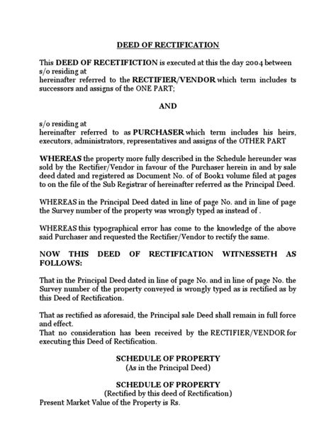 fee66|Deed of Rectification / surrender of lease .
